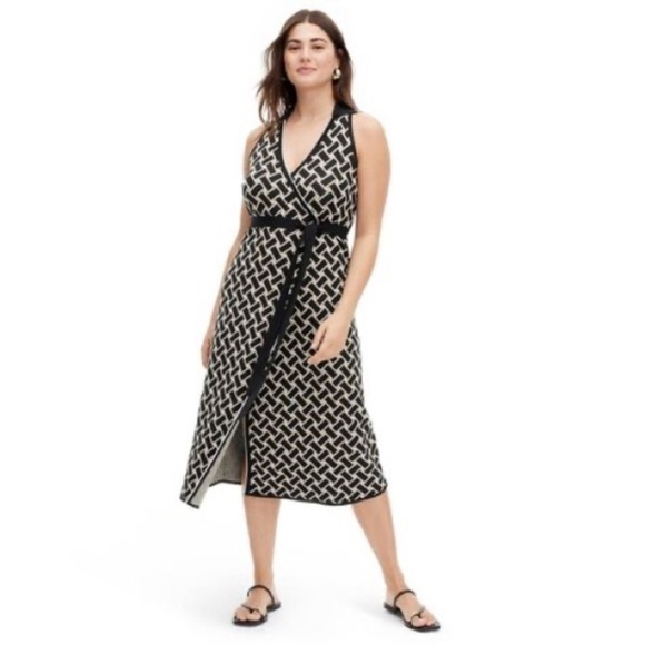 NEW Collared Sleeveless Vintage Weave Wrap Dress from DVF for Target - Picture 1 of 7
